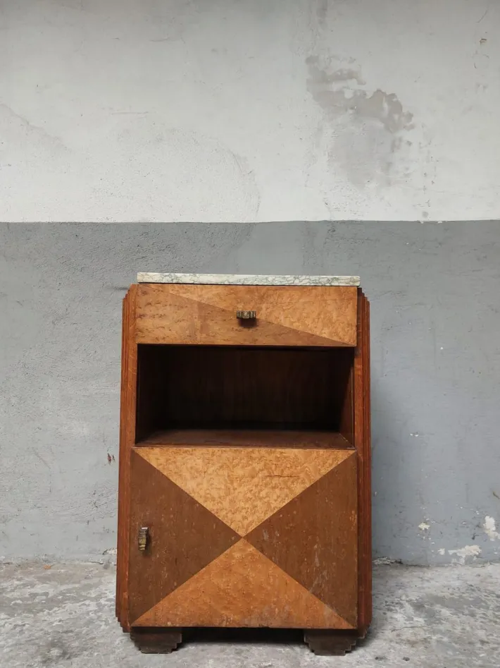 Pamono Art Deco Nightstand in Marble, 1950s Hot
