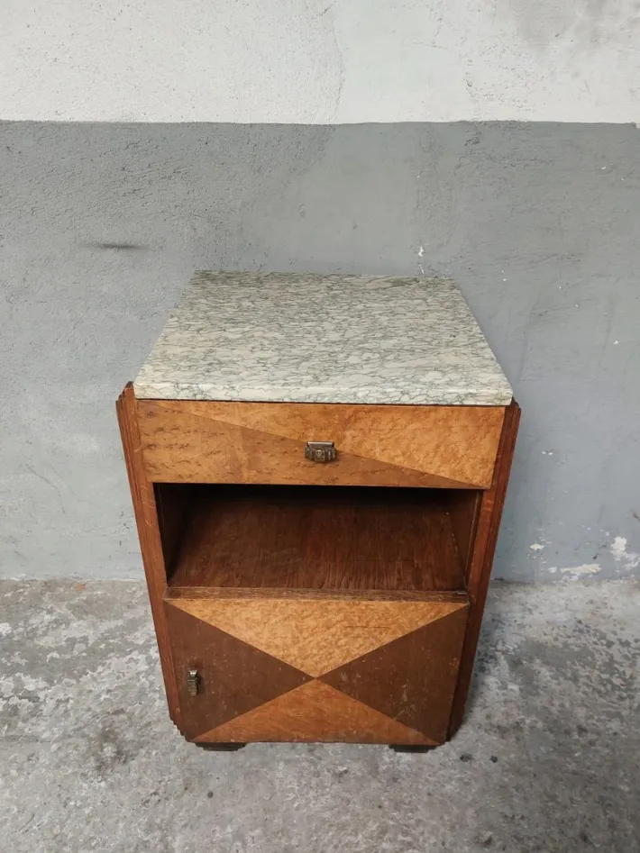Pamono Art Deco Nightstand in Marble, 1950s Hot