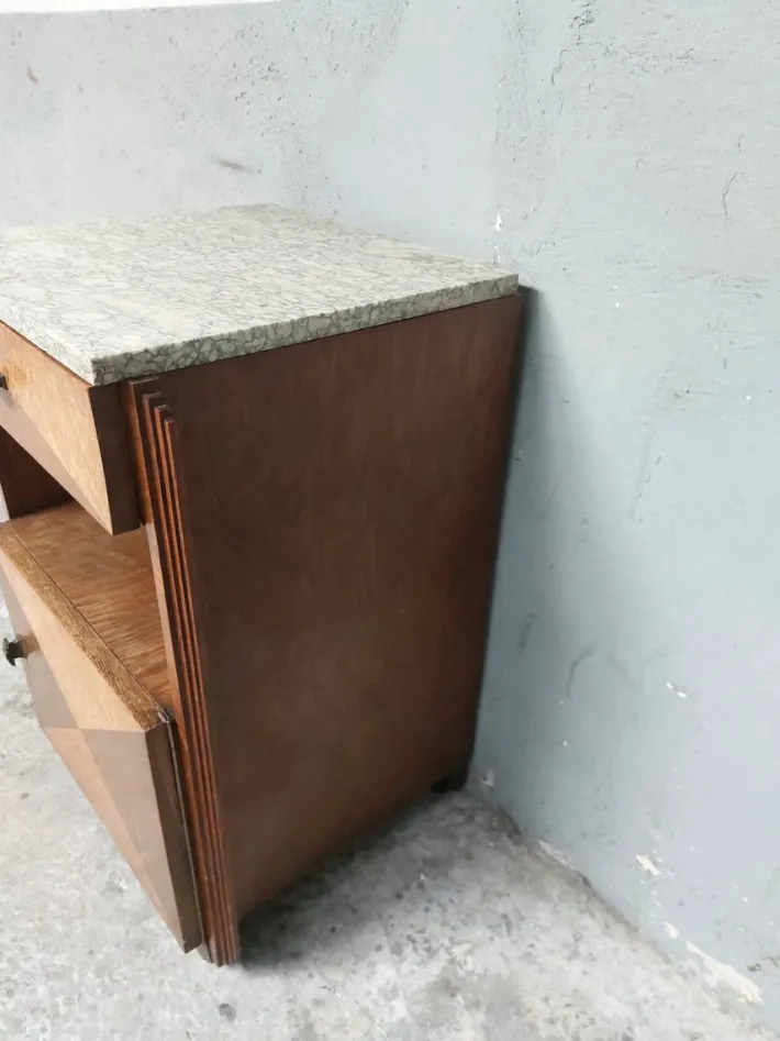 Pamono Art Deco Nightstand in Marble, 1950s Hot