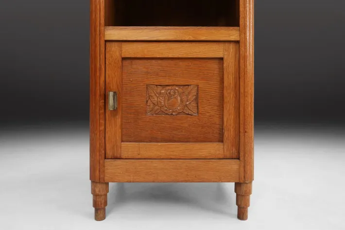 Pamono Art Deco Nightstand in Wood and Marble, 1930s New