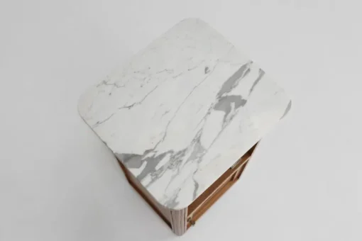 Pamono Art Deco Nightstand in Wood and Marble, 1930s New