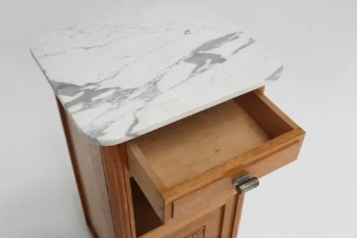 Pamono Art Deco Nightstand in Wood and Marble, 1930s New