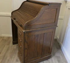 Pamono Art Deco Oak Roll Top Desk, 1890s Sale