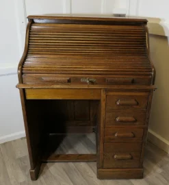 Pamono Art Deco Oak Roll Top Desk, 1890s Sale