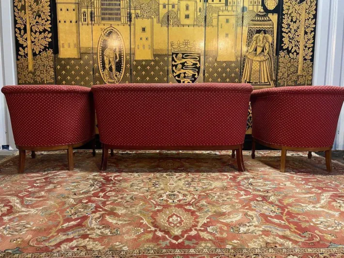 Pamono Art Deco Period Living Room Sofa and Armchairs, Set of 3 Discount