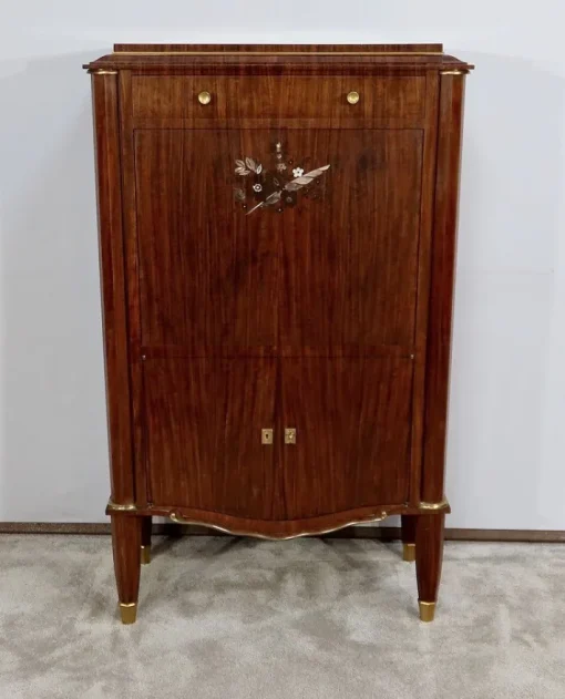 Pamono Art Deco Precious Wood Secretary by Jules Leleu for Maison Leleu, 1940s Hot