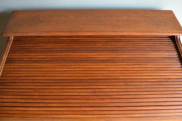 Pamono Art Deco Roller Shutter Secretaire in Oak