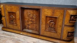 Pamono Art Deco Sideboard in Burl and Carved Wood, Pier Luigi Colli, 1920s Discount