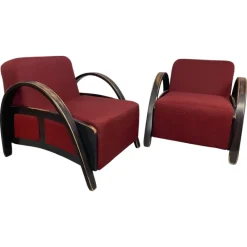 Pamono Art Deco Style Armchairs, 1980s, Set of 2