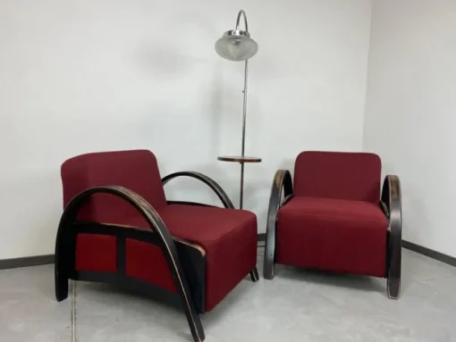 Pamono Art Deco Style Armchairs, 1980s, Set of 2