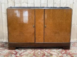 Pamono Art Deco Style Sideboard in Amboyna Burl and Marble Discount
