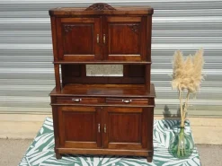 Pamono Art Deco Two-Part Walnut Buffet, 1940s New