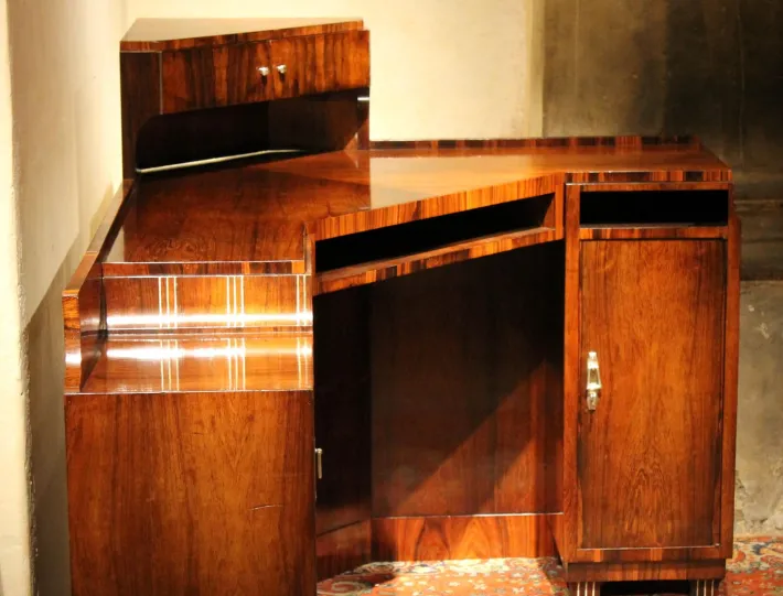 Pamono Art Deco Veneer Writing Desk or Vanity Table, 1920s