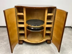Pamono Art Deco Walnut Bar Cabinet attributed to Thonet, 1930s Hot