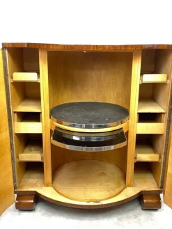 Pamono Art Deco Walnut Bar Cabinet attributed to Thonet, 1930s Hot