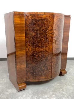 Pamono Art Deco Walnut Bar Cabinet attributed to Thonet, 1930s Hot