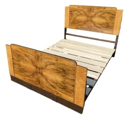 Pamono Art Deco Walnut Double Bed, 1930s Best