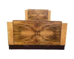 Pamono Art Deco Walnut Double Bed, 1930s Best