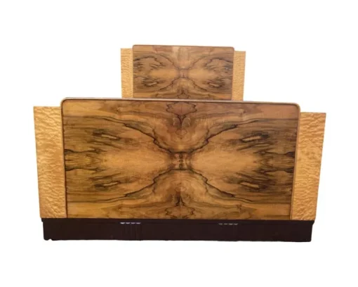 Pamono Art Deco Walnut Double Bed, 1930s Best