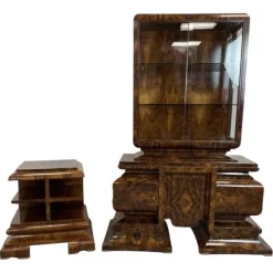 Pamono Art Deco Walnut Showcase, 1930s, Set of 2 Online