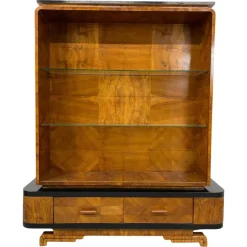 Pamono Art Deco Walnut Showcase, 1930s Discount