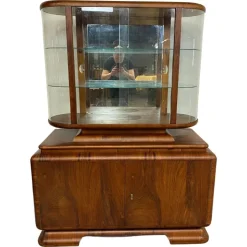 Pamono Art Deco Walnut Showcase, 1930s Clearance