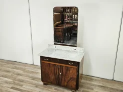 Pamono Art Deco Walnut Storage Unit with White Marble, 1940 Hot