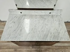 Pamono Art Deco Walnut Storage Unit with White Marble, 1940 Hot