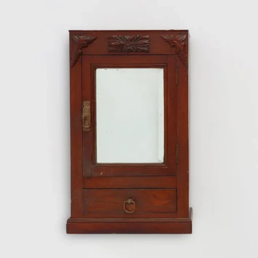 Pamono Art Deco Wooden Shaving Cabinet with Beveled Mirror, France, 1920s Outlet