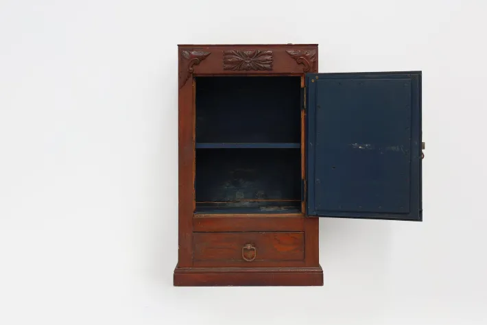 Pamono Art Deco Wooden Shaving Cabinet with Beveled Mirror, France, 1920s Outlet