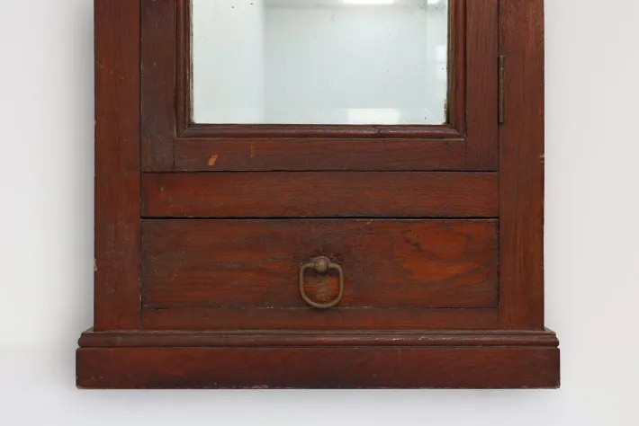 Pamono Art Deco Wooden Shaving Cabinet with Beveled Mirror, France, 1920s Outlet