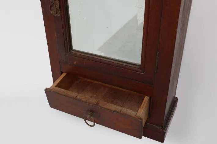 Pamono Art Deco Wooden Shaving Cabinet with Beveled Mirror, France, 1920s Outlet