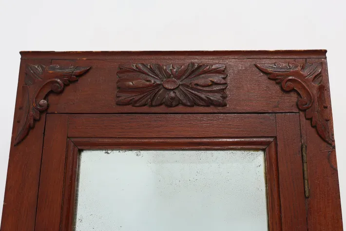 Pamono Art Deco Wooden Shaving Cabinet with Beveled Mirror, France, 1920s Outlet