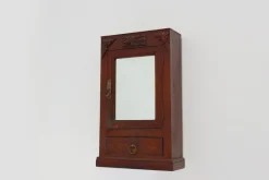 Pamono Art Deco Wooden Shaving Cabinet with Beveled Mirror, France, 1920s Outlet