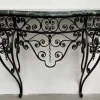 Pamono Art Deco Wrought Iron Console with Alpine Green Marble Best