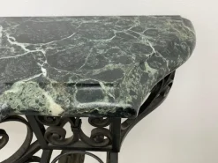 Pamono Art Deco Wrought Iron Console with Alpine Green Marble Best