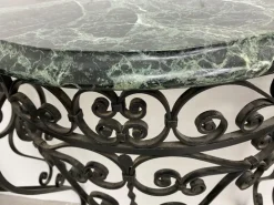 Pamono Art Deco Wrought Iron Console with Alpine Green Marble Best