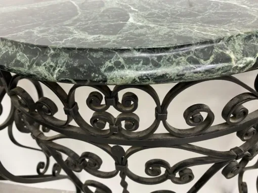 Pamono Art Deco Wrought Iron Console with Alpine Green Marble Best