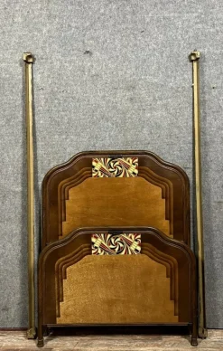 Pamono Art Nouveau Bed with Stylized Decor, 1890s Outlet