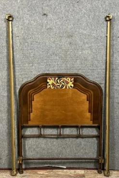 Pamono Art Nouveau Bed with Stylized Decor, 1890s Outlet