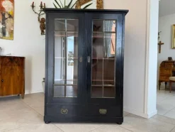 Pamono Art Nouveau Black Display Cabinet Clearance