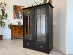 Pamono Art Nouveau Black Display Cabinet Clearance