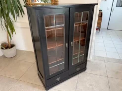 Pamono Art Nouveau Black Display Cabinet Clearance