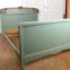 Pamono Art Nouveau Carved and Painted Wooden Bed with Floral Theme, France, 1900s Online