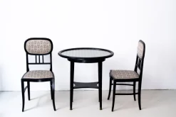 Pamono Art Nouveau Chairs and Table by Josef Hoffmann for Thonet, 1890s, Set of 3