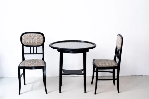Pamono Art Nouveau Chairs and Table by Josef Hoffmann for Thonet, 1890s, Set of 3
