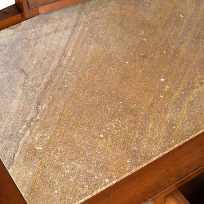 Pamono Art Nouveau Cherry & Marble Dressing Table with Mirror and Chair, Set of 3 Clearance