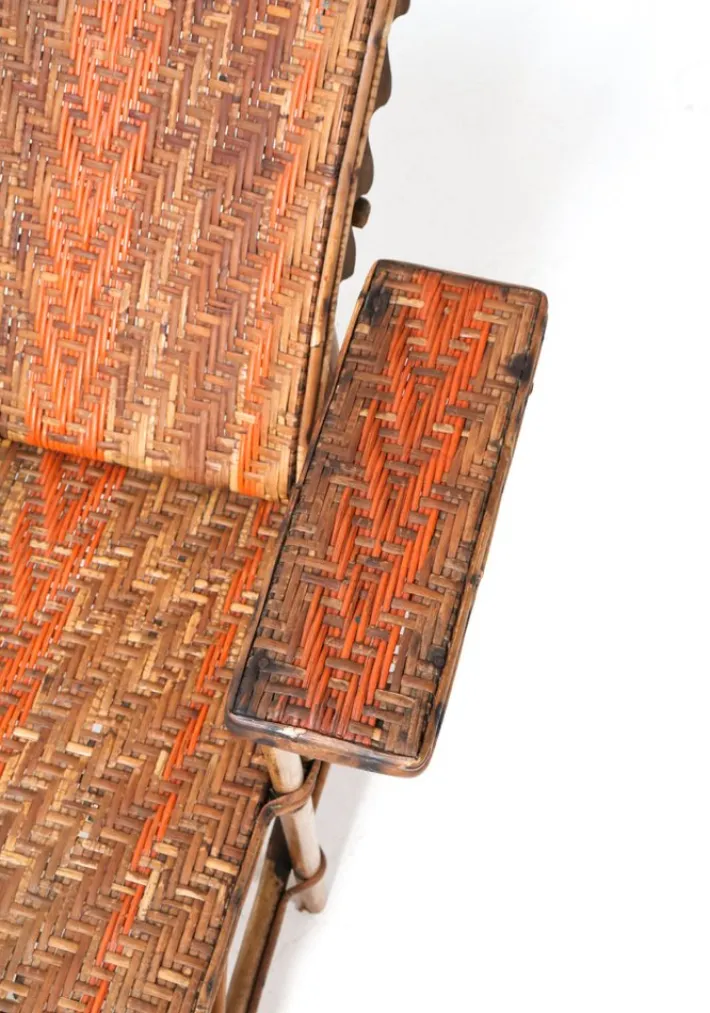Pamono Art Nouveau Childrens Folding Deck Chair or Lounge Chair in Rattan, 1900s Online