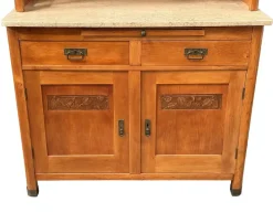 Pamono Art Nouveau Cupboard with Marble Top and Mirror, 1910s Outlet