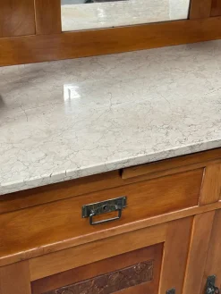 Pamono Art Nouveau Cupboard with Marble Top and Mirror, 1910s Outlet